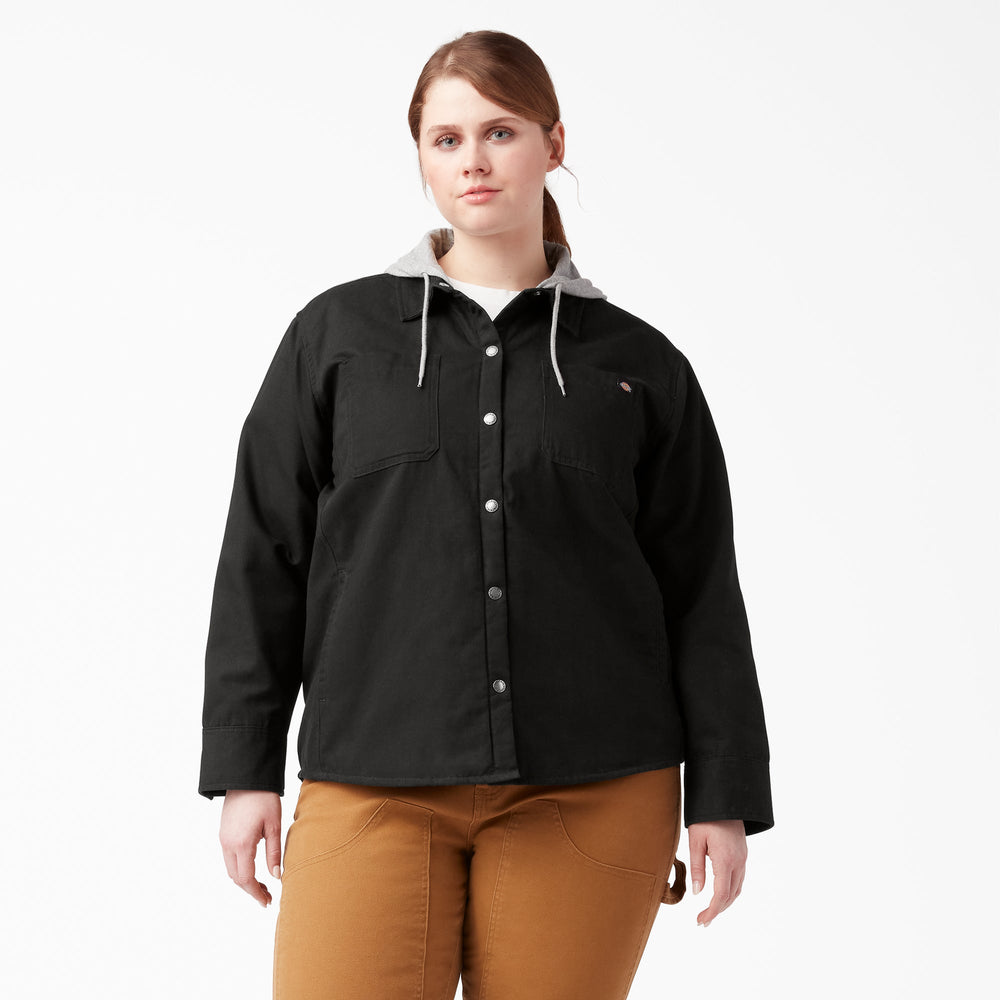 Women's Plus Duck Hooded Shirt Jacket-Women|Dickies