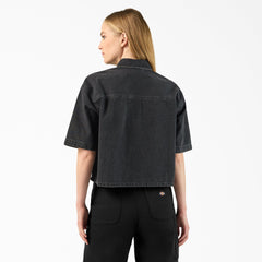 Women's Cropped Denim Work Shirt-Women|Sale|Dickies