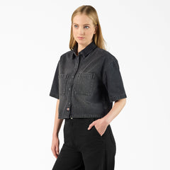 Women's Cropped Denim Work Shirt-Women|Sale|Dickies