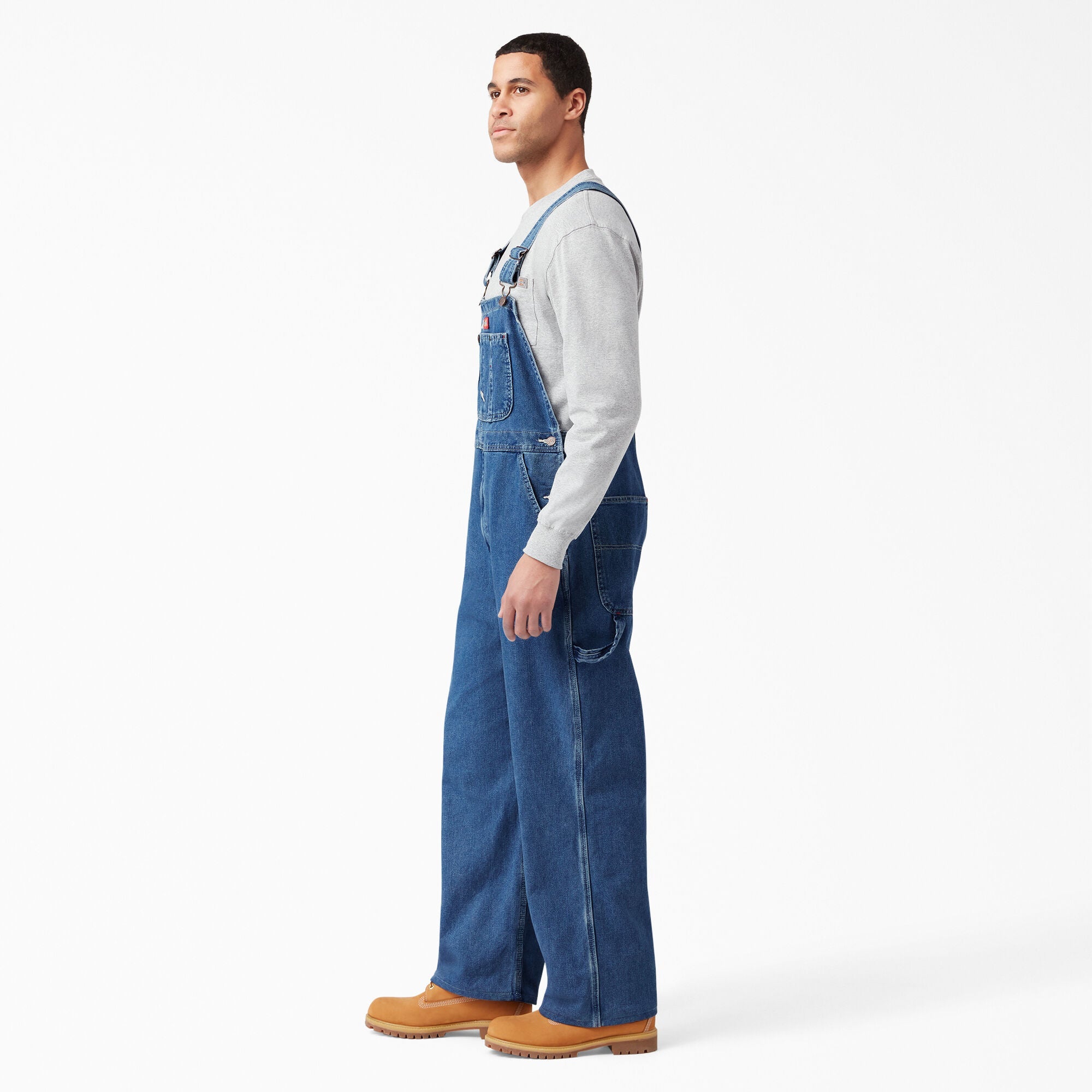 Stonewashed Indigo Bib Overalls-Men|Women|Dickies