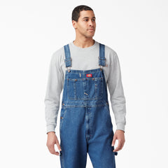 Stonewashed Indigo Bib Overalls-Men|Women|Dickies