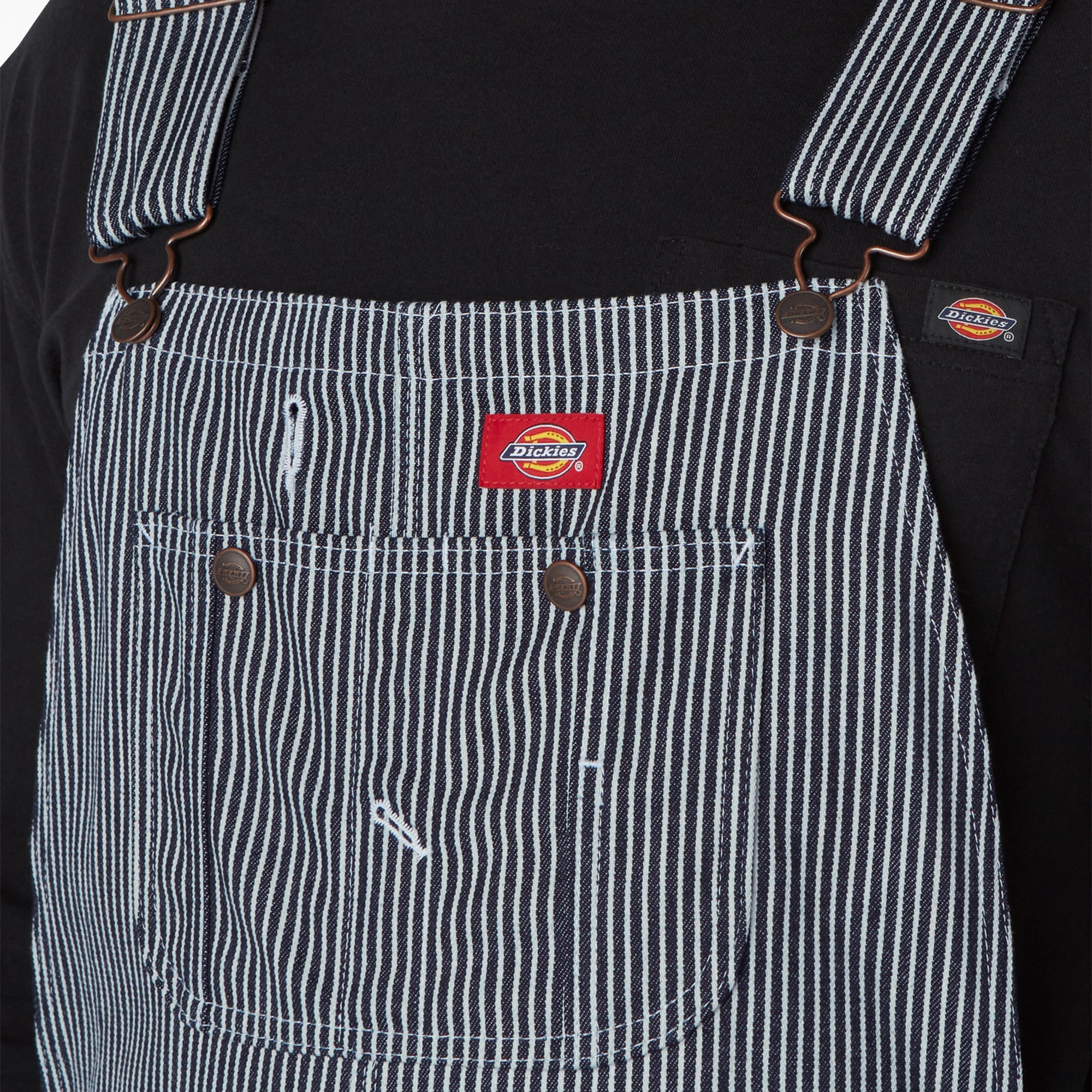 Hickory Stripe Bib Overalls-Men|Women|Dickies