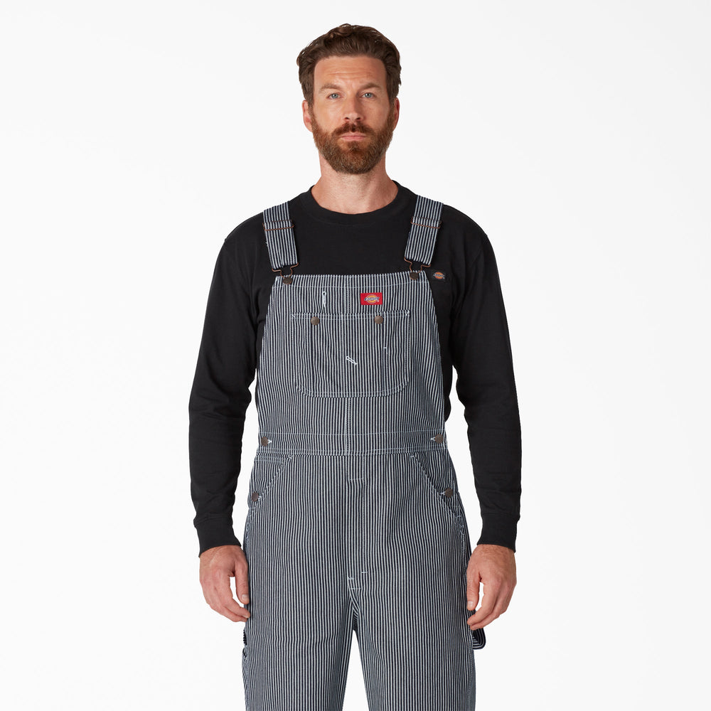 Hickory Stripe Bib Overalls-Men|Women|Dickies