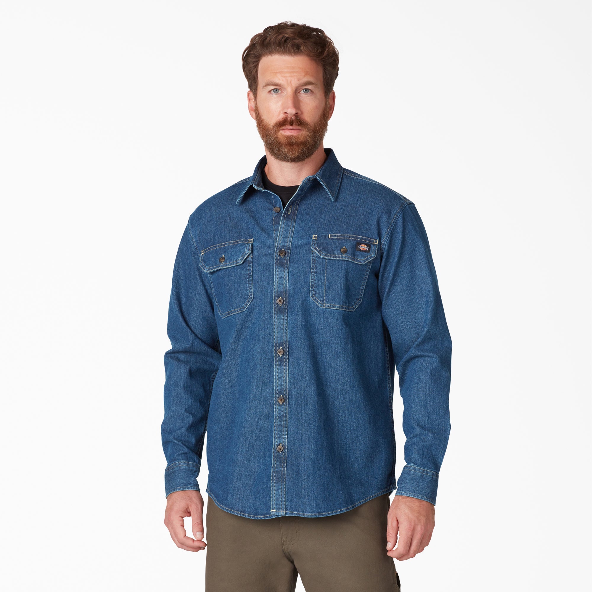 FLEX Denim Long Sleeve Shirt-Men|Dickies