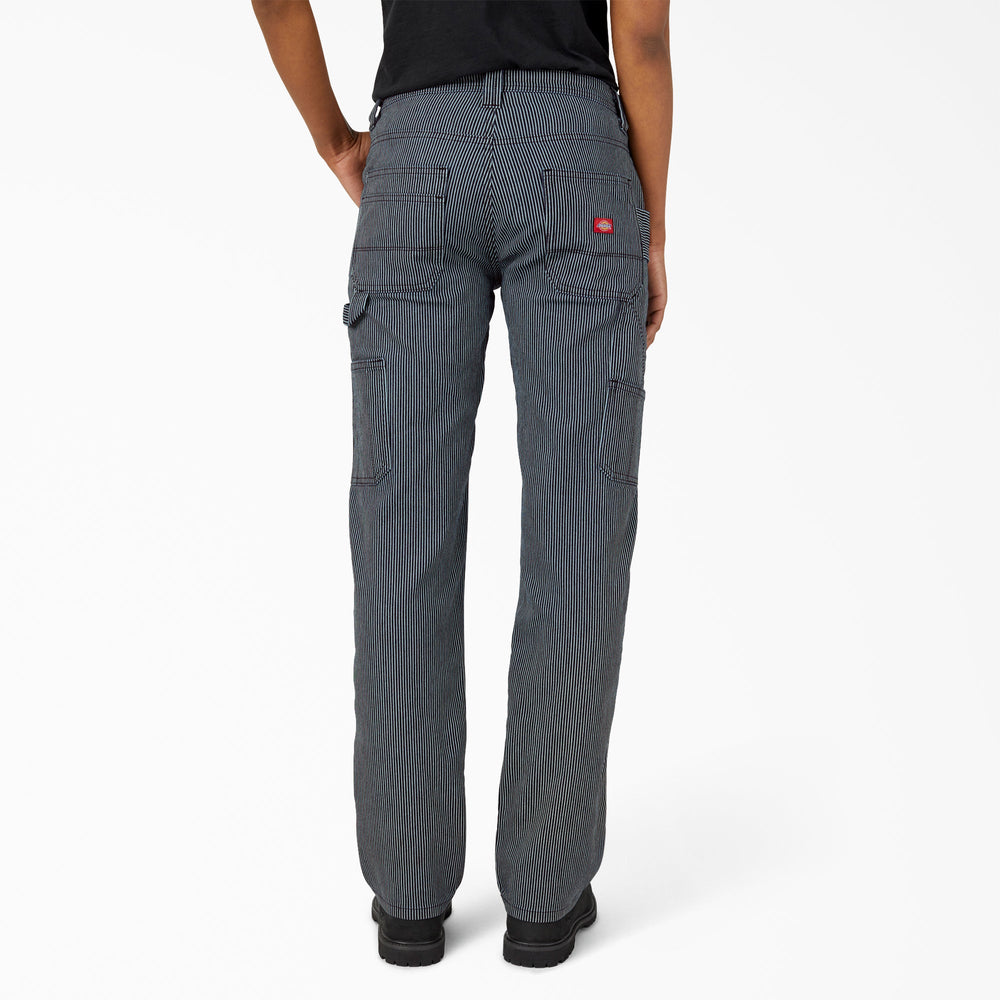 Women's FLEX Relaxed Fit Hickory Stripe Carpenter Pants-Women|Dickies