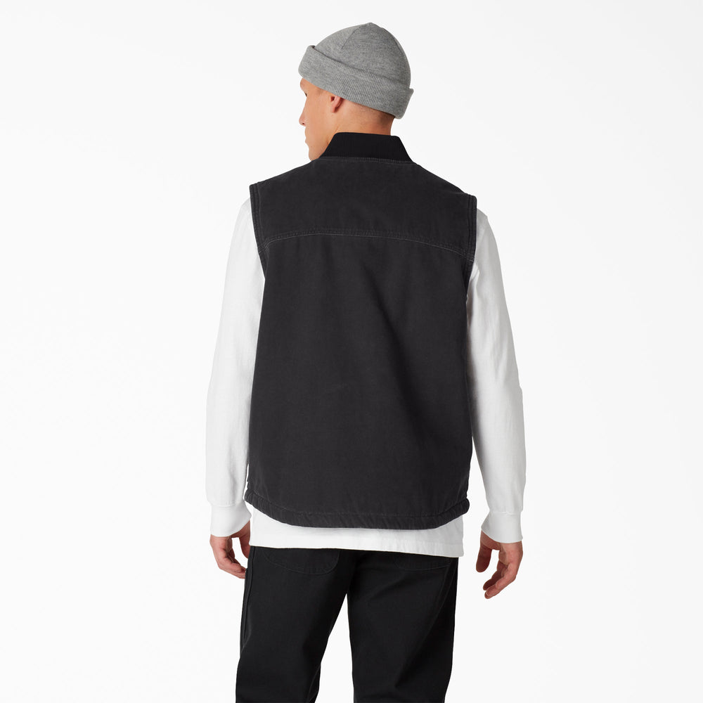 Stonewashed Duck High Pile Fleece Lined Vest-Men|Dickies