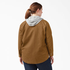 Women's Plus Duck Hooded Shirt Jacket-Women|Dickies
