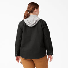 Women's Plus Duck Hooded Shirt Jacket-Women|Dickies